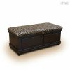 Amabala Kist, black lacquered wood storage kist with leopard-print fabric lid