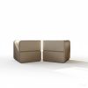Dune warm taupe glossy rounded bedside pedestal with handle-free drawers – Itae Furniture