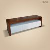 Duo two-tone TV stand with wood frame and three flat white drawers – Itae Furniture