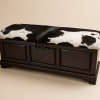 Inkomo Kist, solid wood storage kist with full black and white cowhide lid