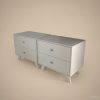 Perch grey bedside pedestal with splayed tapered legs and bar handles – Itae Furniture