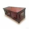 Ubuciko Kist, solid polished mahogany kist with brass filigree handles and lock